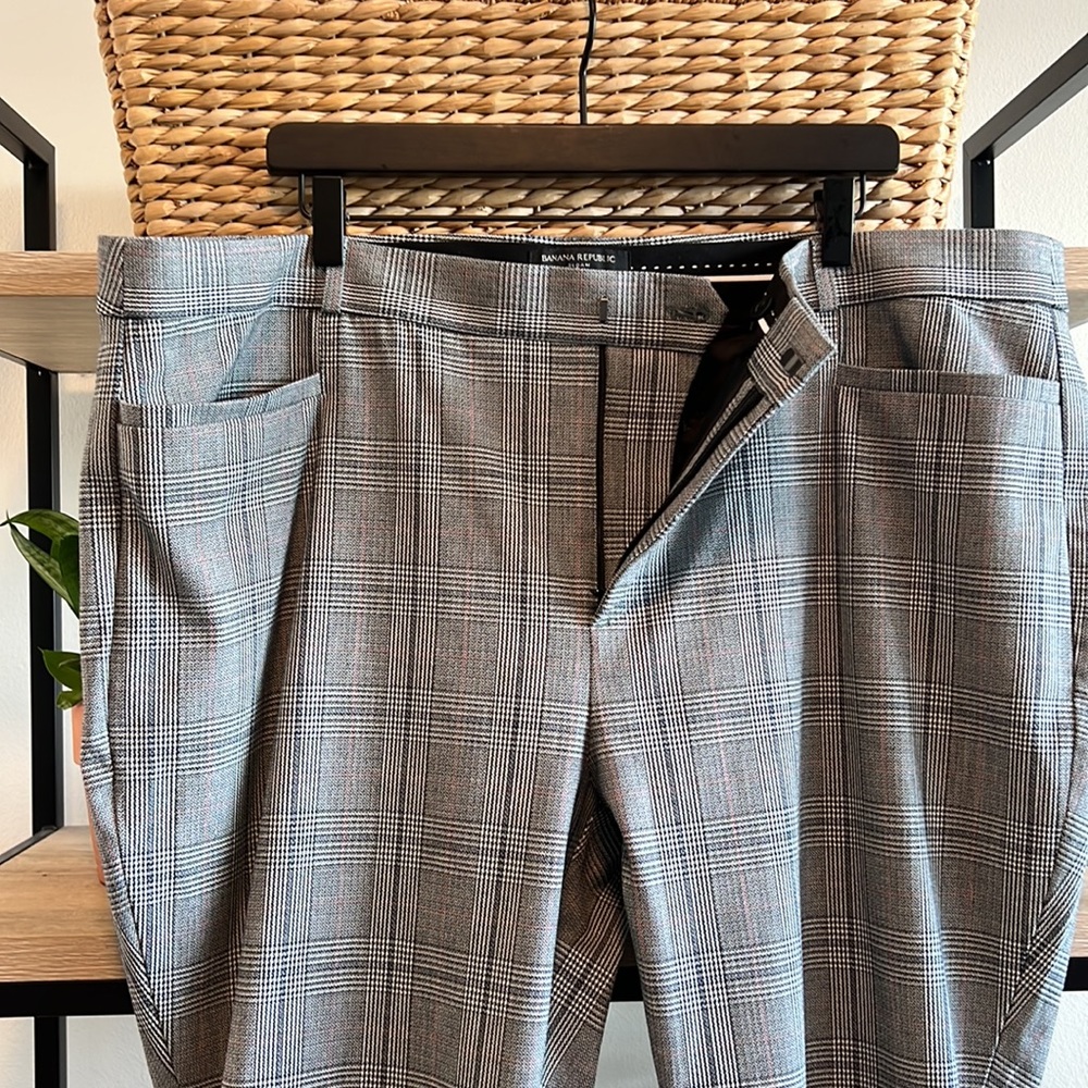 Banana Republic Sloan Plaid High-Rise Dress Pant Crop Trouser, 20 Short - Picture 9 of 11